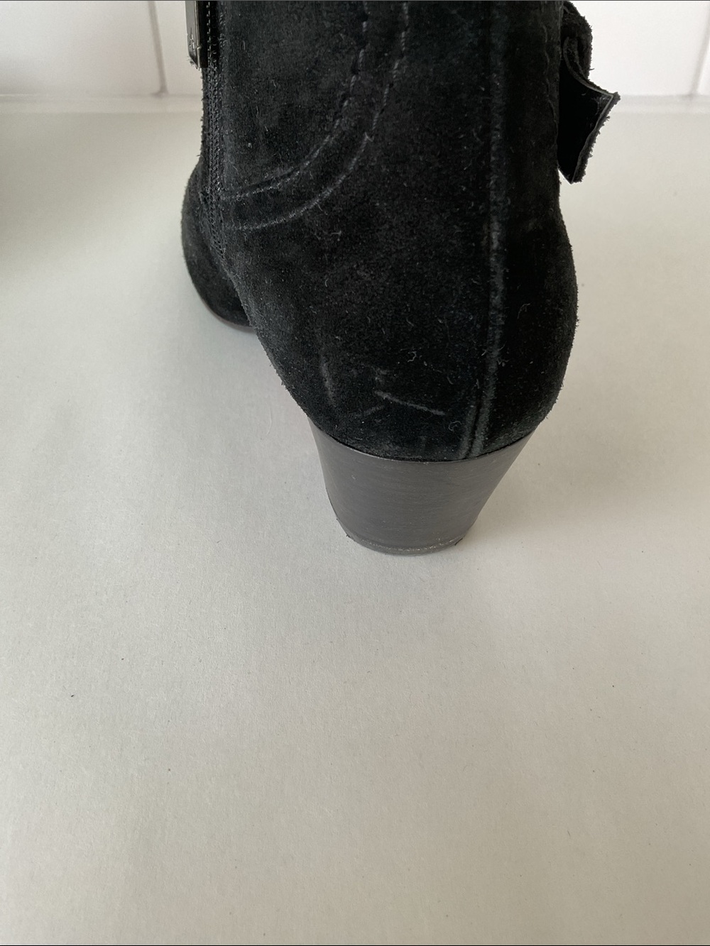 AQUATALIA Black Suede Ankle Booties with Side Buckle - Picture 9 of 13